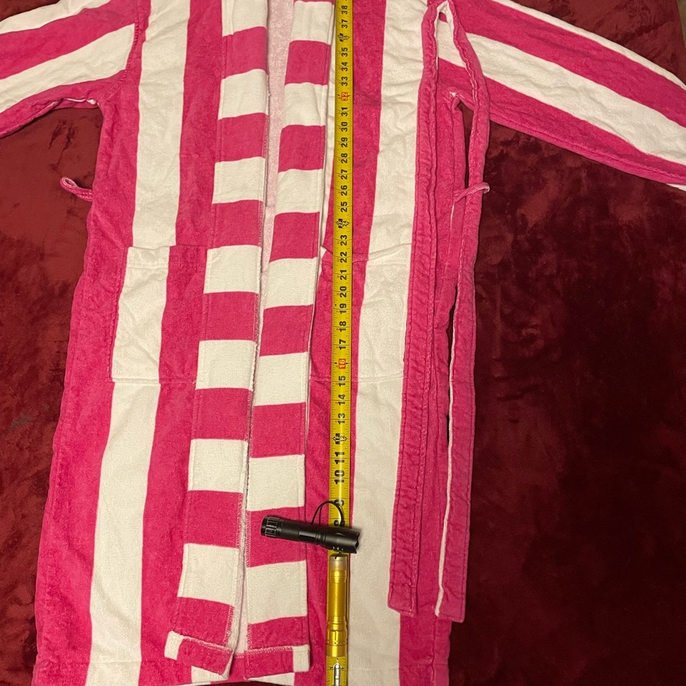 Striped Pink and White Women's Robe